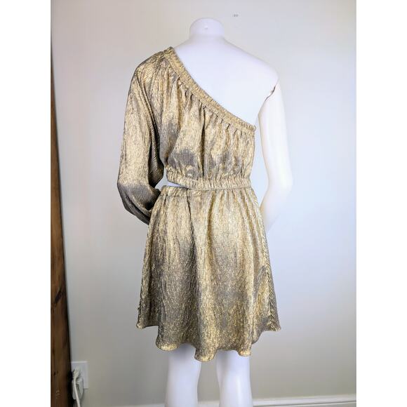 NEW Vici Summer of Diane Gold One Shoulder Waist Cutout Minidress Size Medium - Picture 5 of 11